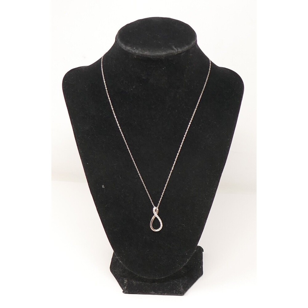 Marsala 925 Sterling Silver Diamond Accent Infinity Necklace